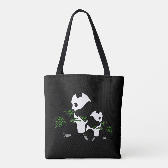 Tote Bag Grossissant Panda Noir (Dos)