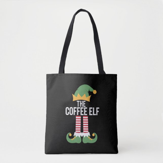 Tote Bag Groupe de jumelage famille elfe café Noël (Devant)