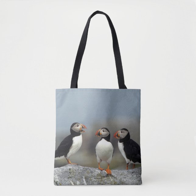 Tote Bag Groupe de Macareux Atlantique (Devant)