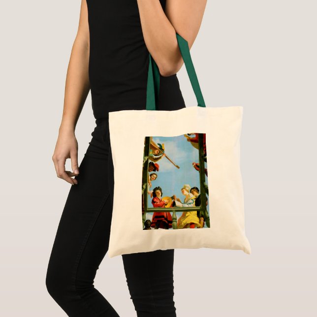 Tote Bag Groupe musical sur Balcon Art Art Néerlandais Pein (Devant (produit))