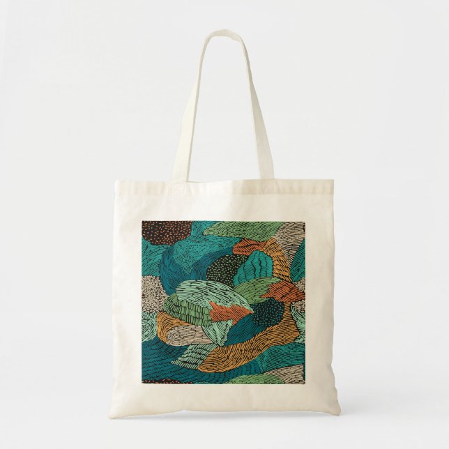 Tote Bag Grunge Abstrait : Conception Motif transparente. (Devant)