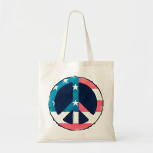 Tote Bag Grunge américaine de signe de paix