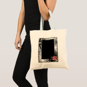 Tote Bag Grunge oldish rétro vintage corail fleurs de rose