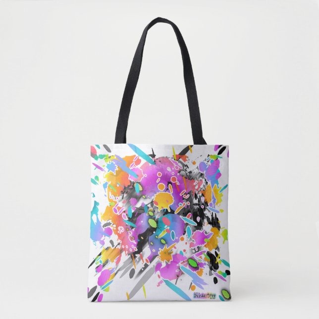 TOTE BAG GRUNGE PUNK SPLATTER ART (Devant)