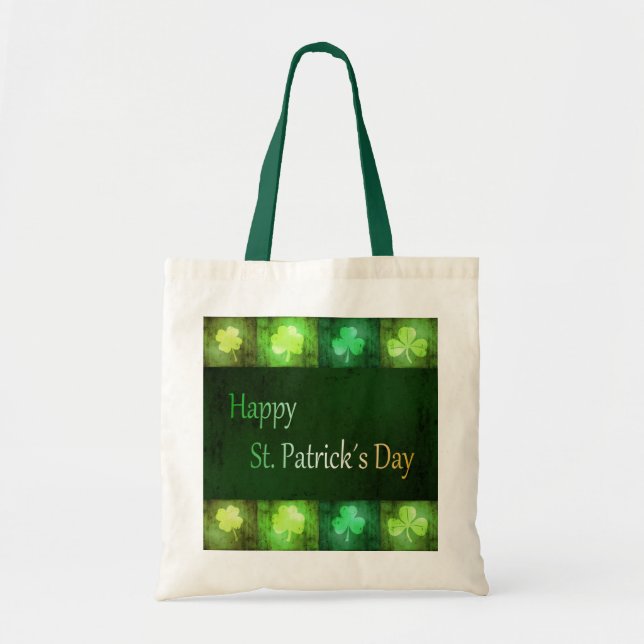 Tote Bag Grungy St. Patrick's Day Shamrocks - Budget Fourre (Devant)