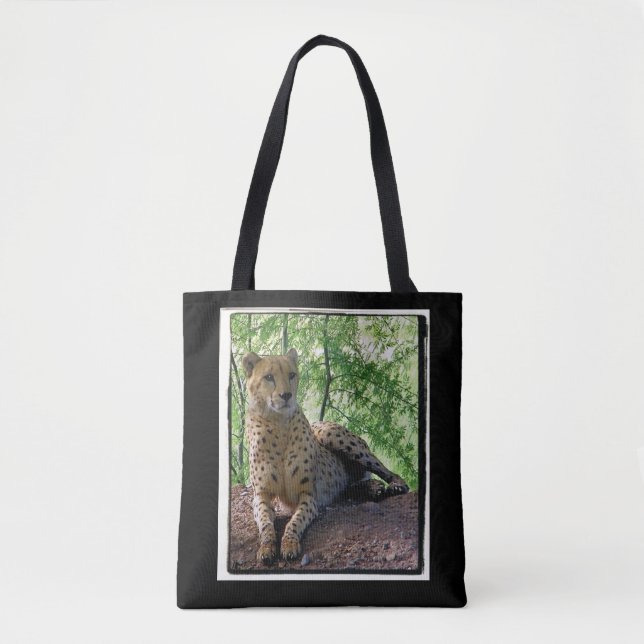 Tote Bag Guépard sur un rocher (Devant)