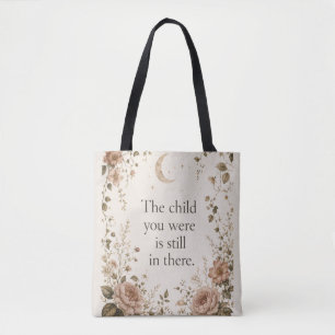 Tote Bag Guérison de l'enfant intérieur Citation florale vi