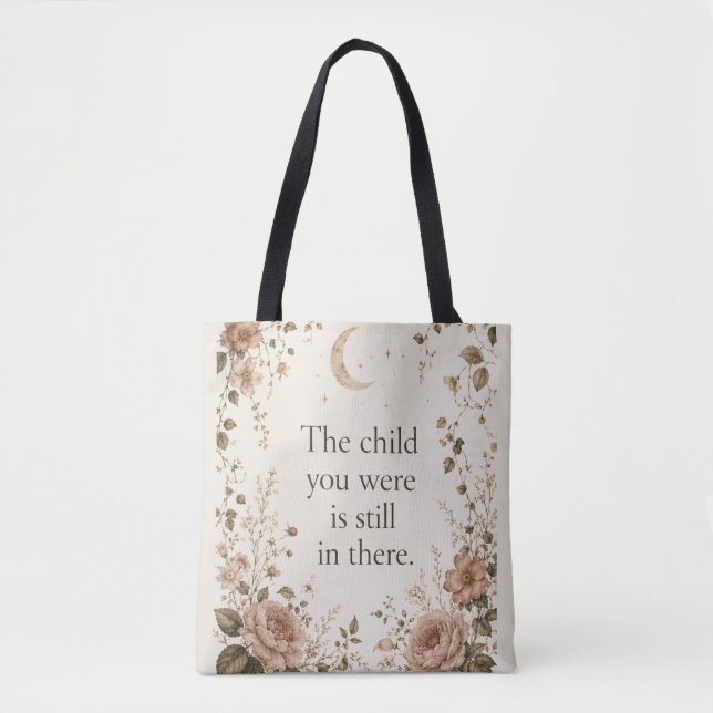 Tote Bag Guérison de l'enfant intérieur Citation florale vi (Devant)