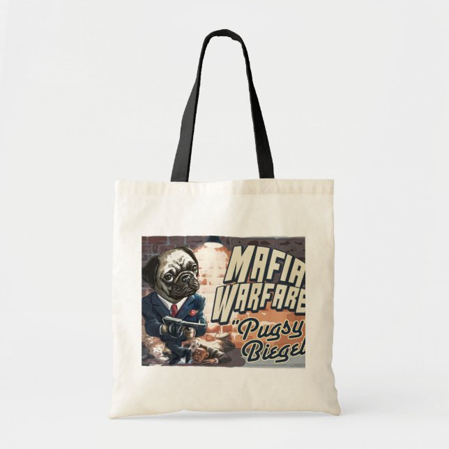 Tote Bag Guerre de Mafia Pugsy Beigel par des studios de (Devant)