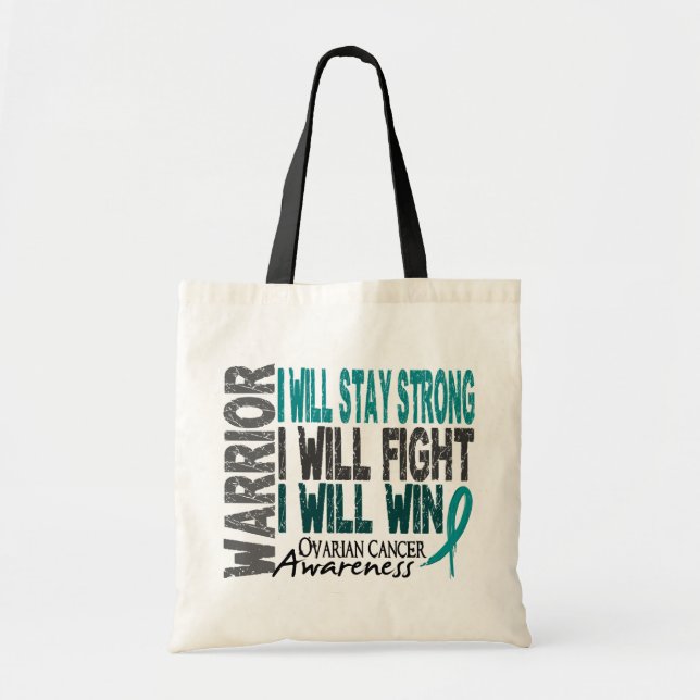 Tote Bag Guerrier de Cancer ovarien (Devant)