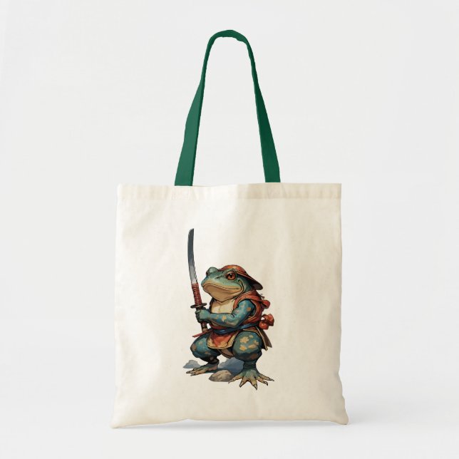 Tote Bag Guerrier Grenouille Samouraï avec Katana (Devant)
