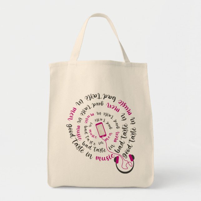 Tote Bag Guillemet de fille Bon goût en musique mauvais goû (Devant)