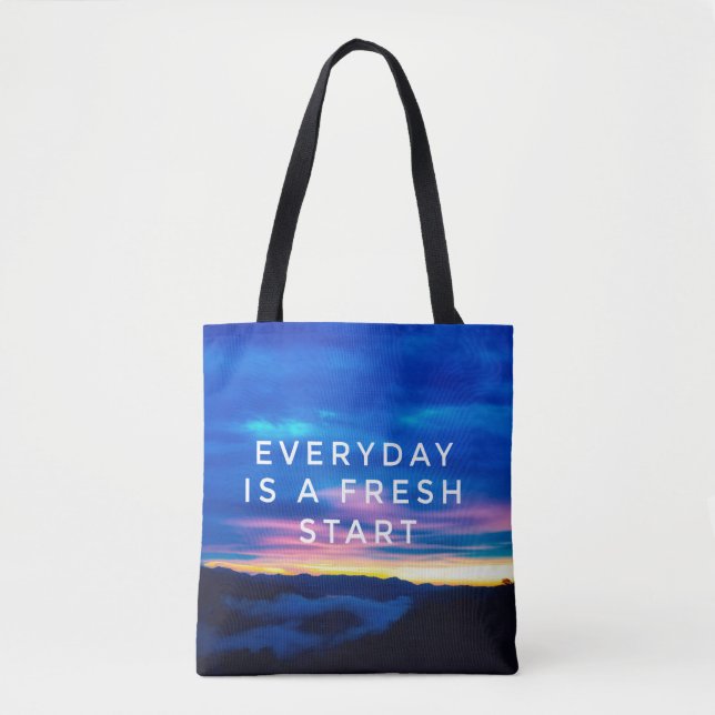 Tote Bag Guillemets motivants et inspirants - Tous les jour (Devant)