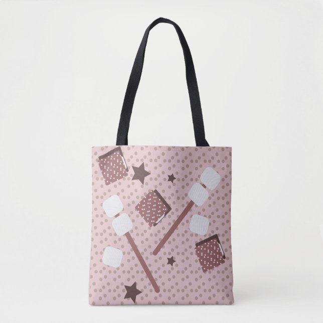 Tote Bag Guimauves pour s'mores de camping Biscuits Feu de  (Devant)