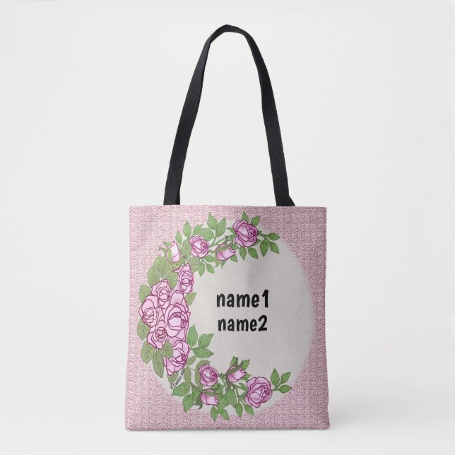 Tote Bag guirlande rose (Devant)
