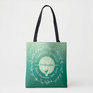Tote Bag Guirlande verte de feuille d'Ombre de bébé de