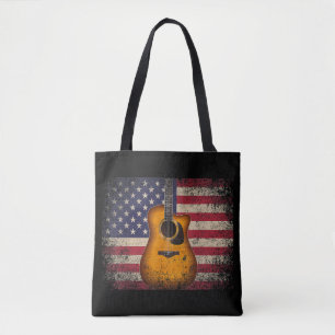 Tote Bag Guitar 4th of July Venin American Flag USA - Count