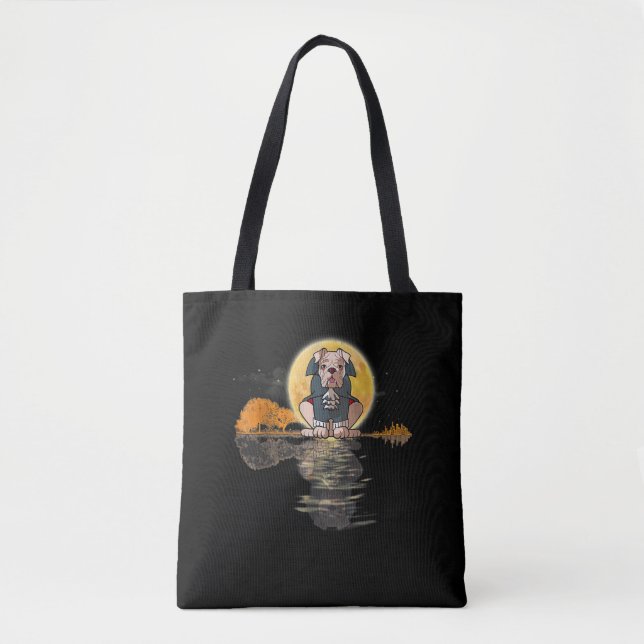 Tote Bag Guitar Lake Halloween effrayant anglais Bulldog av (Devant)
