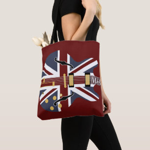 Tote Bag Guitare d'Union Jack de bruit de Britannique