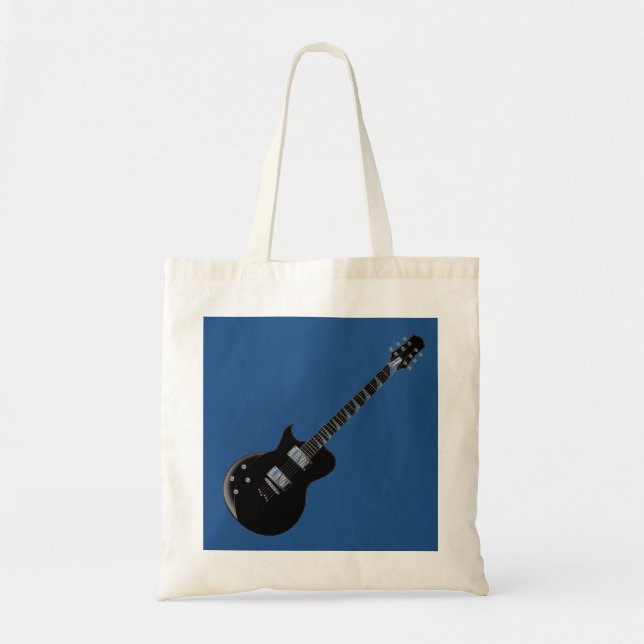 Tote Bag Guitare électrique Bleu Black Pop Art (Devant)