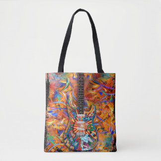 Tote Bag Guitare électrique, Guitare colorée, Rock Music