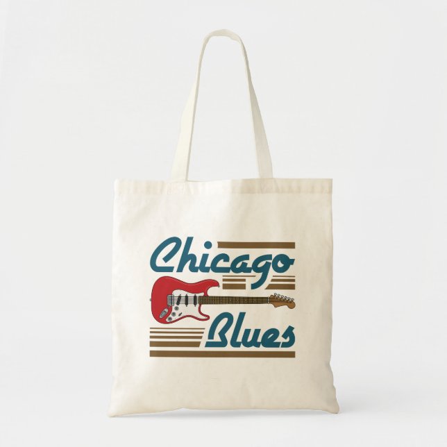 Tote Bag Guitare musicienne de Chicago Blues (Devant)