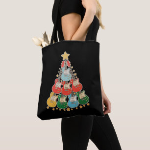 Tote Bag Guitare Noël Arbre Noël Joyeux Noël Famille Corres