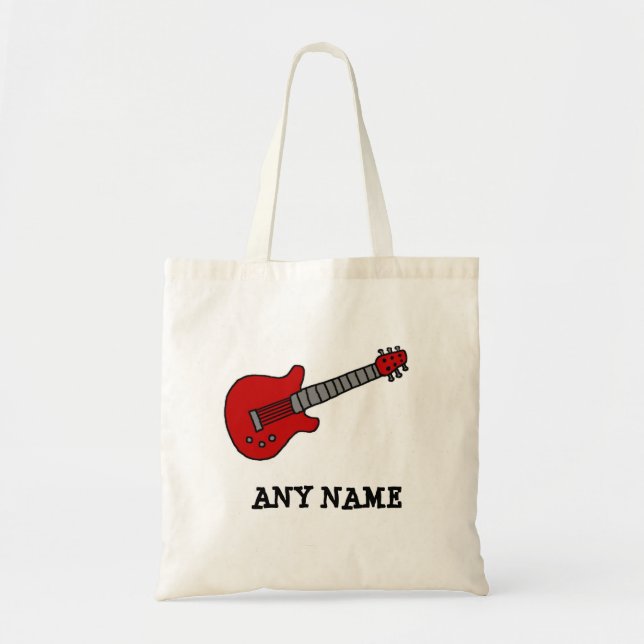Tote Bag Guitare rouge de Rockin (Devant)