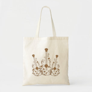 Tote Bag Guitares en bois sculpté