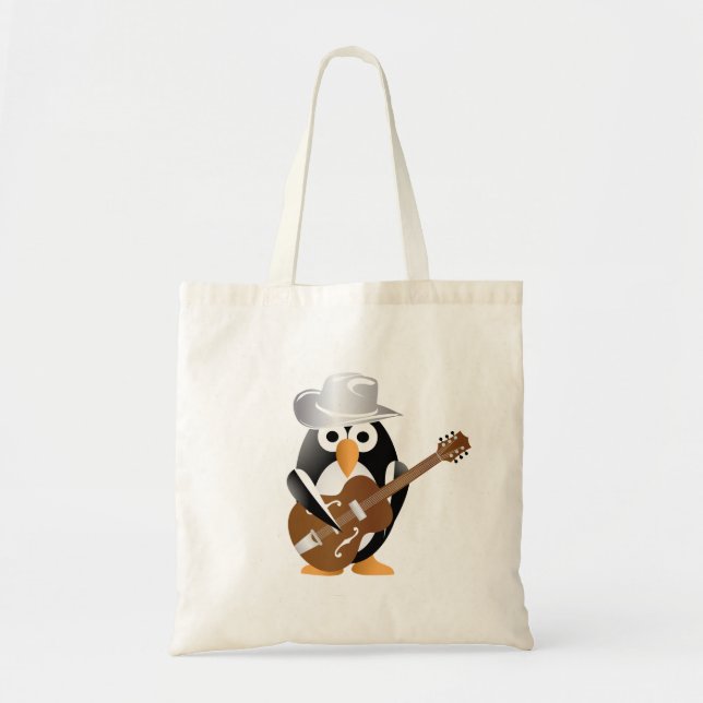 Tote Bag Guitariste pingouin (Devant)