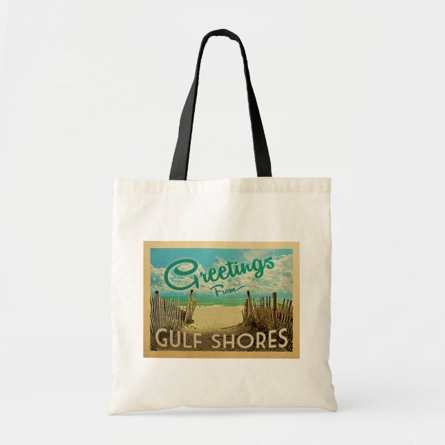Tote Bag Gulf Shores Beach Vintage voyage (Devant)
