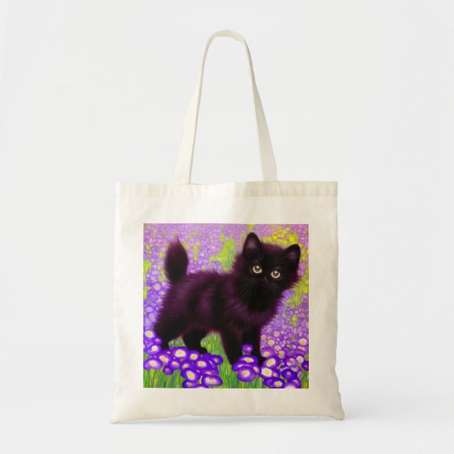 Tote Bag Gustav Klimt Black Kitten (Devant)