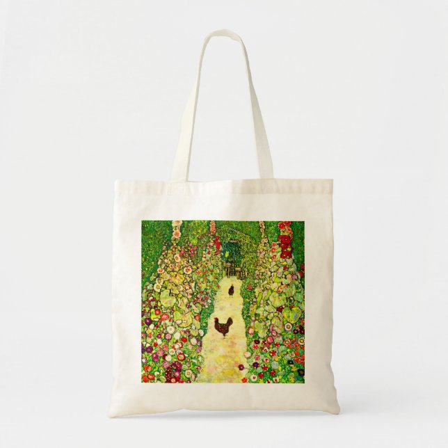 Tote Bag Gustav Klimt Garden with Chickens (Devant)