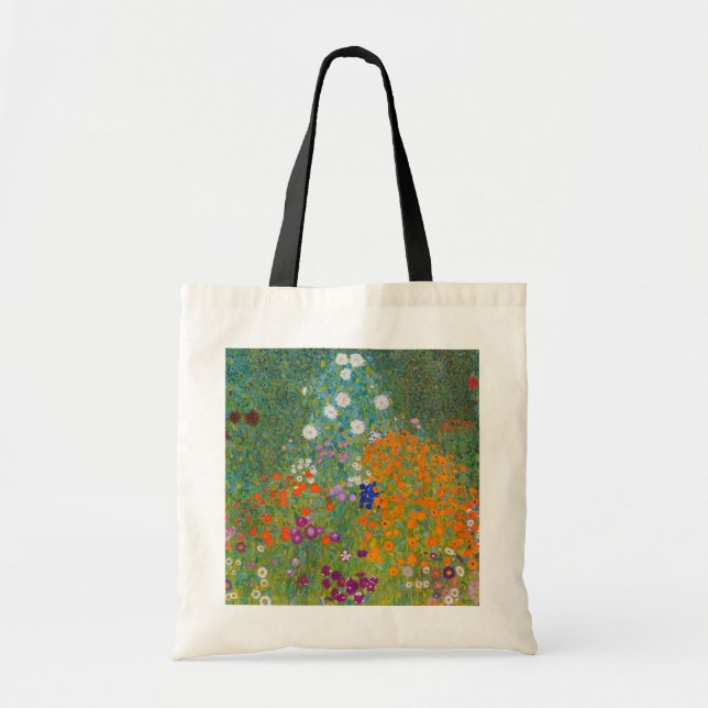 Tote Bag Gustav Klimt - Jardin des fleurs (Devant)
