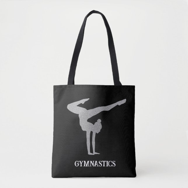 Tote Bag Gymnastique Parties scintillant argent Personnalis (Devant)