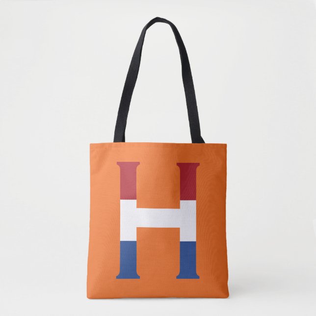 Tote Bag H Monogramme superposé sur le drapeau de la LND su (Devant)