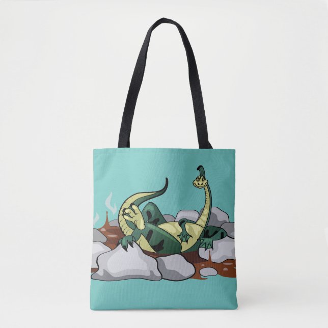Tote Bag Hadrosaurus Se Détendre Dans Un Jacuzzi. (Devant)