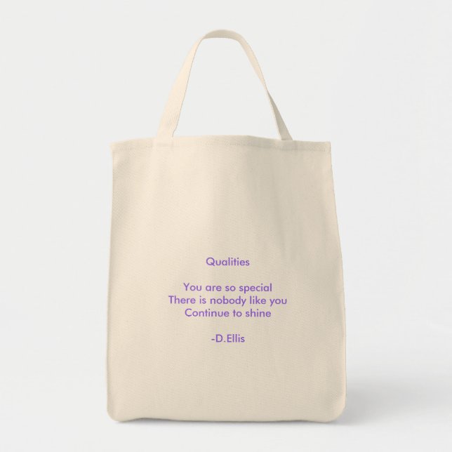 Tote Bag Haiku Fourre-tout de qualités (Devant)