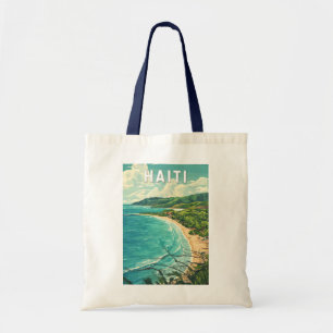 Tote Bag Haïti Illustration Voyage Art Vintage