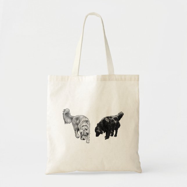 Tote Bag Halftone du jour du marché — Retriever Duo (Devant)