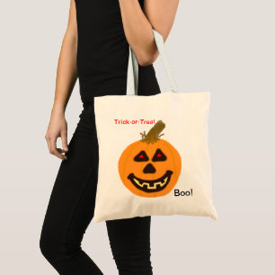 Tote Bag Hallloween orange Jack-o-lanterne