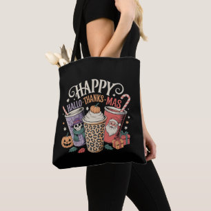 Tote Bag Hallothanksmas Halloween Thanksgiving Christmas