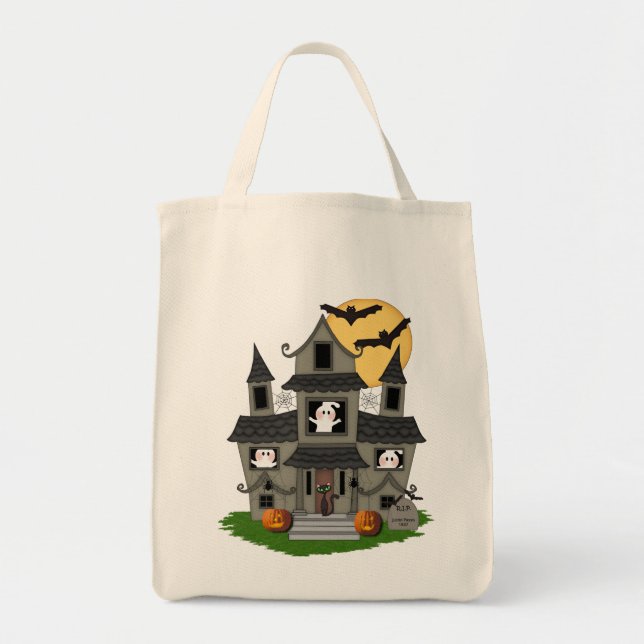 Tote Bag Halloween a hanté la Chambre (Devant)