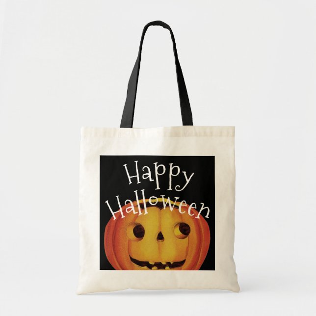 Tote Bag Halloween à l'ancienne, Citrouille (jack-o'-lanter (Devant)