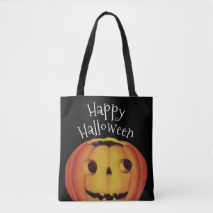 Tote Bag Halloween à l'ancienne, Citrouille (jack-o'-lanter