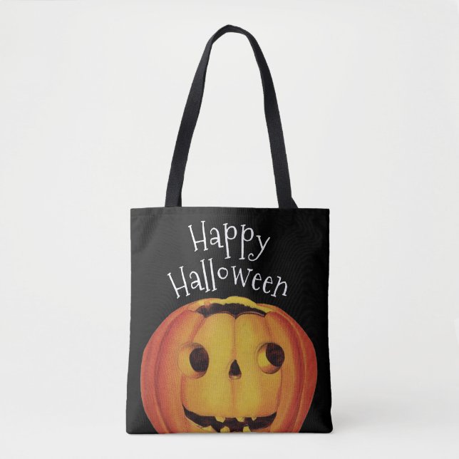 Tote Bag Halloween à l'ancienne, Citrouille (jack-o'-lanter (Devant)