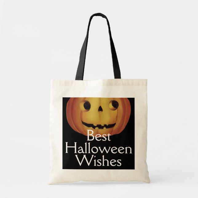 Tote Bag Halloween à l'ancienne, Citrouille (jack-o'-lanter (Devant)