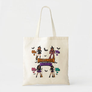 Tote Bag Halloween à travers les décennies Sorcières Rétro