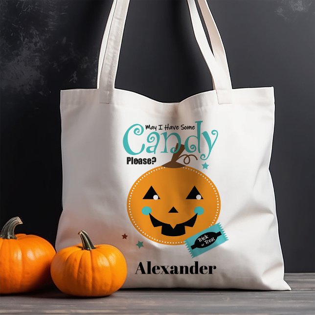 Tote Bag Halloween à visage Citrouille mignon (Créateur téléchargé)