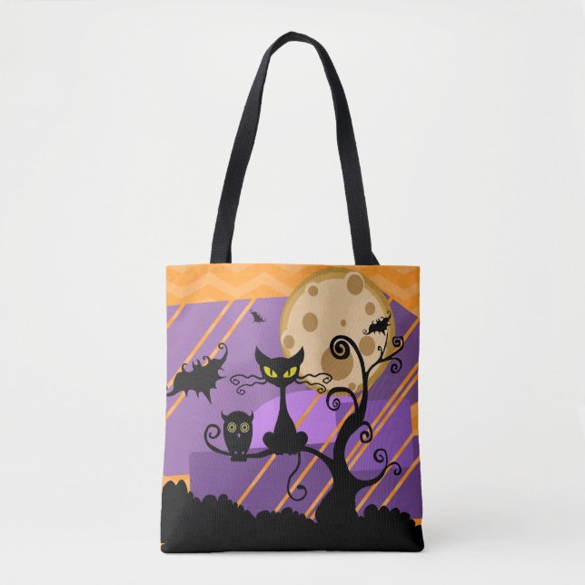 Tote Bag Halloween amusant et Éffrayant (Devant)